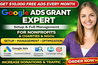 set up manage and optimize google ads grant for nonprofits and 501c3