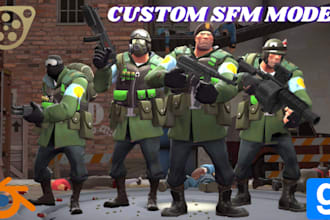 port, edit, or create custom sfm model, gmod playermodel, vrchat, mmd, vrm, tf2