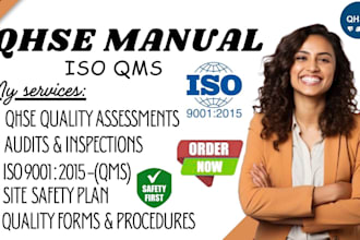 create iso 9001 14001,  45001 qms , hse safety documents and rams