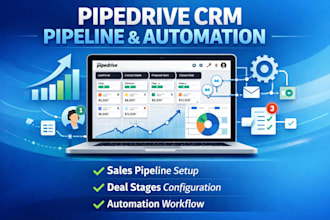build pipedrive CRM sales pipeline, deal stages and automation workflow
