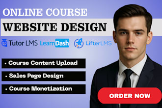 design wordpress elementor learndash tutor lms website buddyboss lifter lms