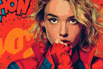 draw a superhero pop art portrait