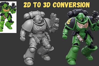 convert 2d to 3d printable model printable stylized character image to 3d model