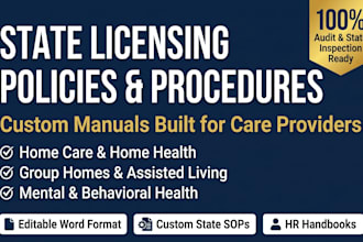 write state licensing policy and procedure manual for home care or group home