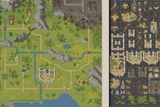 design custom pixel art tiled map using tile map editor, rpg maker mv and mz