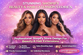 hair extension shopify store shopify wix beauty website dropshipping store setup