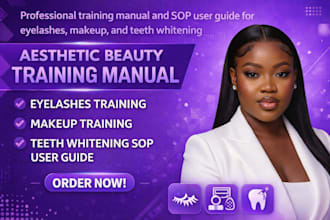aesthetic beauty training manual, eyelashes, makeup, teeth white sop user guide