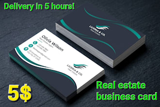 design real estate business card with 3 concepts in 5 hours
