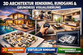 3d architektur rendering rundgang animation grundriss visualisierung deutschland