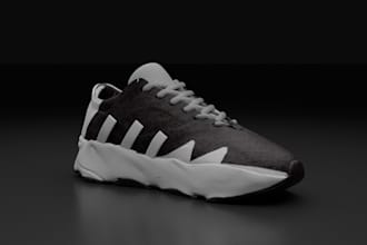 create realistic 3d shoe 3d sneaker model  product rendering and animation