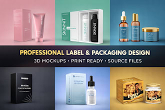 design cosmetic label, skincare packaging and beauty product label design