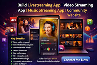 build live streaming app music streaming app video streaming app streaming web