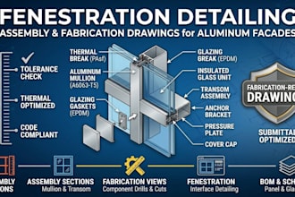 create fenestration detailing and assembly drawings for aluminum facades