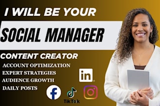 be your social media manager social media marketing manager social media posts