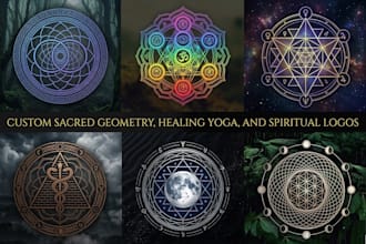 do make custom sacred geometry mystical logo healing yoga spiritual