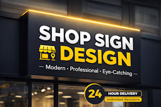 design professional shop signboard, storefront sign or business signage