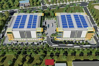 provide 3d warehouse design, service room, supply chain, industrial warehouse