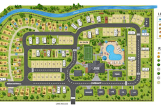 draw 2d vector map campground rv park resort and property site plan