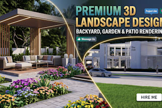 do 3d landscape design backyard garden and patio rendering