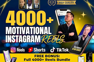 provide 4000 plus viral motivational reels bundle for instagram