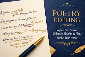 provide professional poetry editing and line editing for your poems