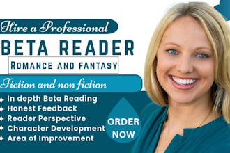 beta read and critique fiction and non fiction manuscript with detailed feedback