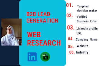 do professional data entry ,web research and lead generation