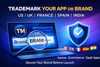 trademark game, ecommerce or saas app in france, spain, india, uk, US, thailand