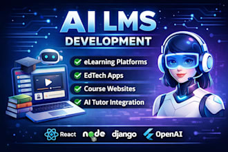 build ai powered lms, elearning, edtech tutoring and course app