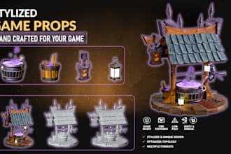 create stylized 3d game assets and props for unity or unreal