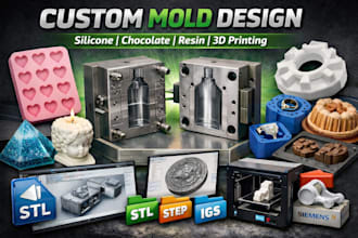 design custom silicone mold chocolate mold resin mold and 3d mold for printing