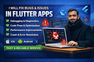 design flutter UI, reskin flutter app or flutterflow and resolve errors, bugs