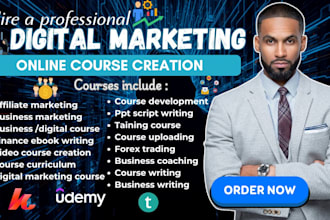 create digital online course content, business ebook and course creation