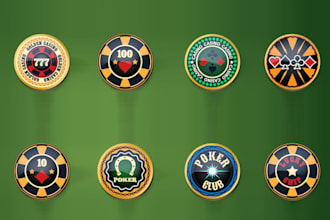design a minimalist poker chip or game, poker card, poker logo for your company