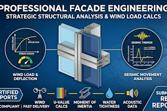 provide curtain wall wind load and seismic movement analysis for shop drawings