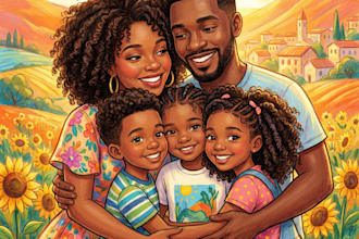draw african american children story book illustration and book cover