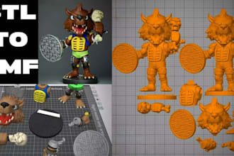 convert stl to 3mf file color and split 3d model for multicolor 3d printing