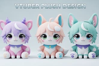 create custom vtuber plush toy plushie stuffed animal labubu teddy bear tech