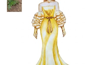 draw a professional watercolor fashion sketch for outfit