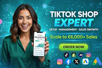 shopify social media marketing manager tiktok shop facebook instagram google ads