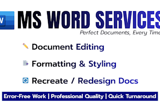 ms word expert editing, formatting and document design