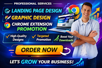 landing page, graphic design and promote extension