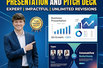design a business powerpoint presentation and a pitch deck