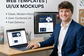 design PSD websites or figma web templates and create UI UX mockups