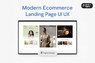 design a modern ecommerce landing page UI UX in figma