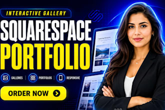 squarespace website interactive image galleries, portfolio display page design