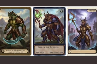create a custom tcg card game illustartion card box art fantasy board game