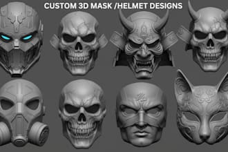 create 3d mask, 3d helmet, 3d kid mask, custom printable mask for 3d printing