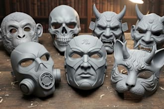 sculpt 3d mask 3d helmet cosplay mask cosplay armor 3d print and paint mask