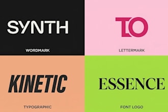 design unique wordmark, lettermark, typographic, font logo